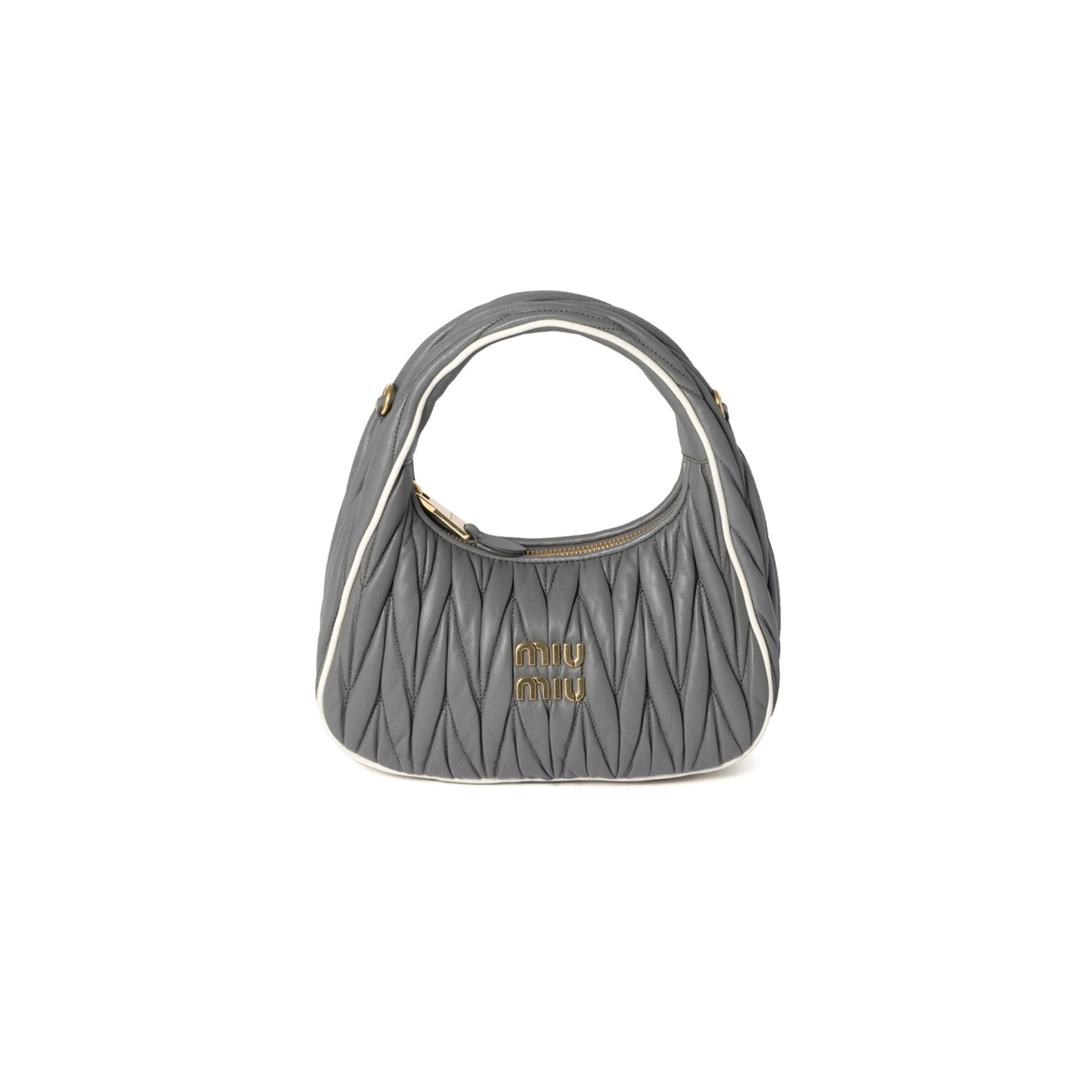 MIU MIU WANDER MATTRESSE TEXTURED HANDBAG 5BC125 (20*19*6cm)